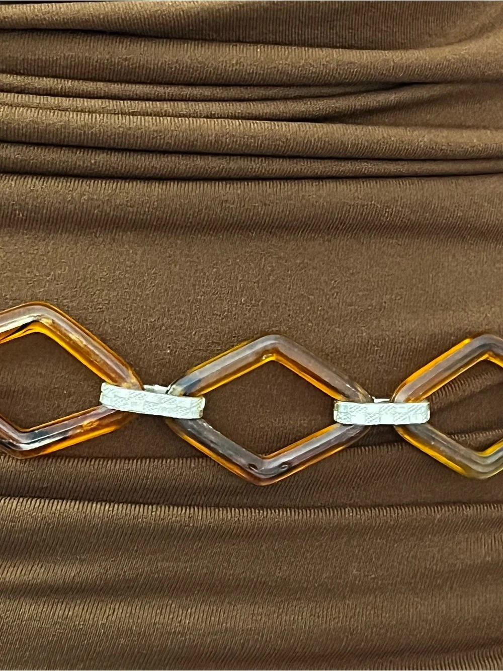Vintage Y2K Tortoiseshell Chain Belt | Geometric Resin Hip Belt